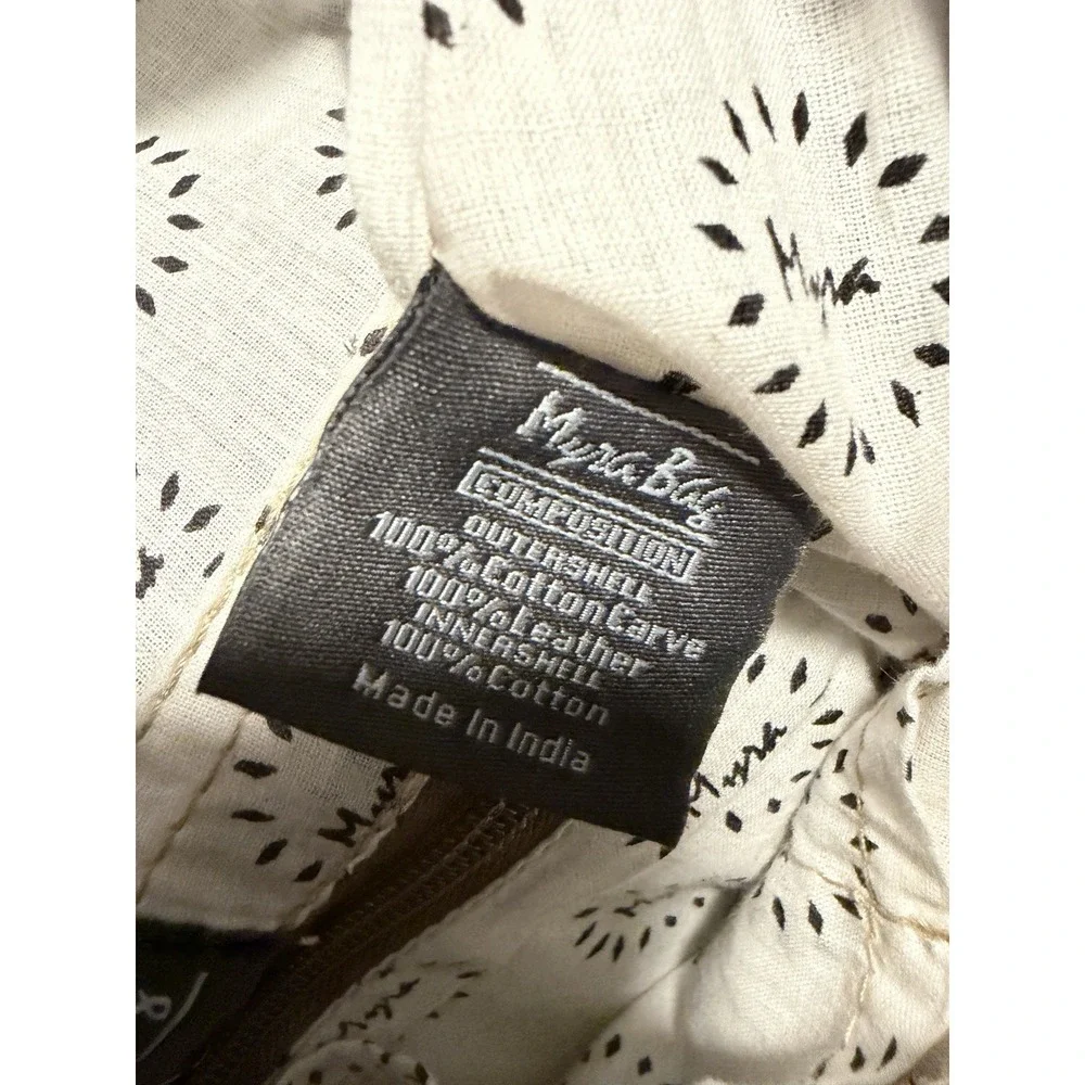 Myra Bag‎ Canvas Genuine Leather Cow Hide Backpack Western Festival Up Cycled